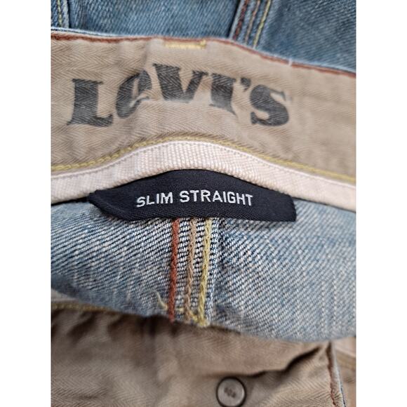 Levi's Slim Straight Slightly Faded and Distressed Jeans Size 36x30 - Picture 4 of 10